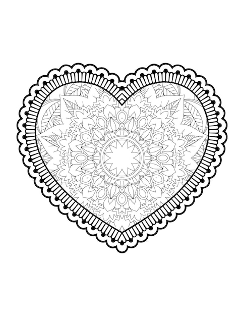 Heart with floral mandala. Heart Mandala.Love.Ornamental heart with mandala.Mehndi flower heart.