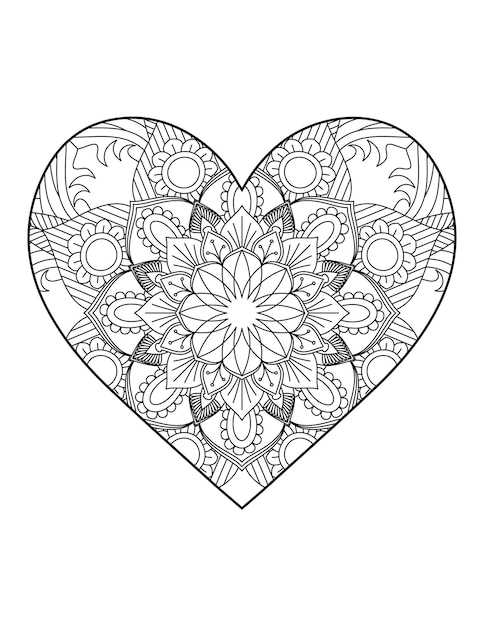 Сердце с цветочной мандалой. Сердце Mandala.Love.Ornamental сердце с цветочным сердцем mandala.Mehndi.