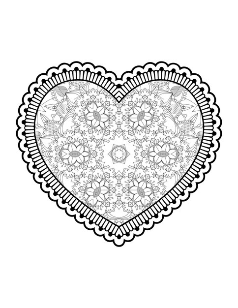 꽃 만다라와 심장입니다. 심장 Mandala.Love.Ornamental 심장 mandala.Mehndi 꽃 마음입니다.