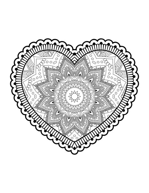 꽃 만다라와 심장입니다. 심장 Mandala.Love.Ornamental 심장 mandala.Mehndi 꽃 마음입니다.