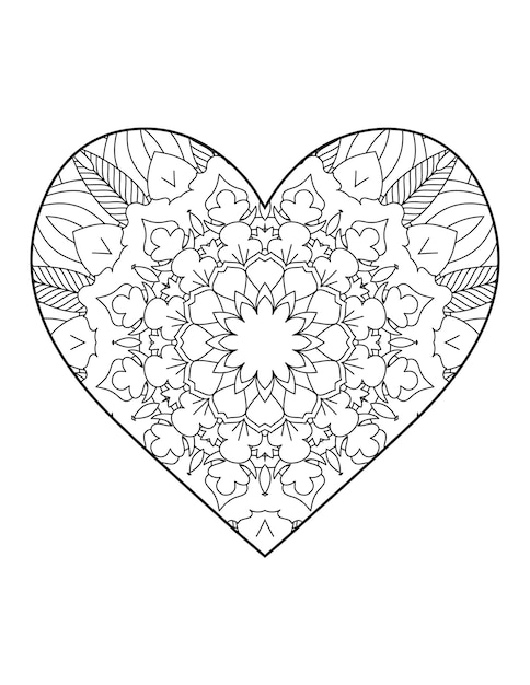 Vector heart with floral mandala. heart mandala.love.ornamental heart with mandala.mehndi flower heart.