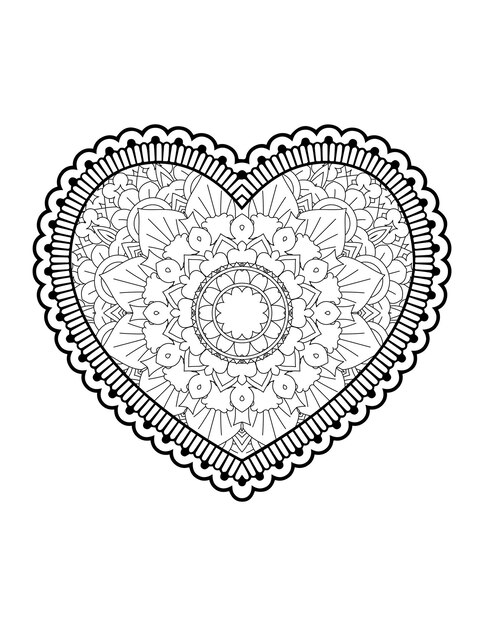 Heart with floral mandala. Heart Mandala.Love.Ornamental heart with mandala.Mehndi flower heart.