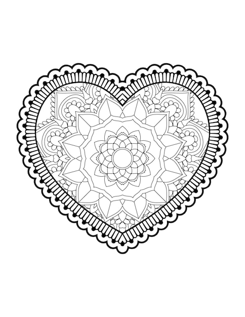 Heart with floral mandala. Heart Mandala.Love.Ornamental heart with mandala.Mehndi flower heart.