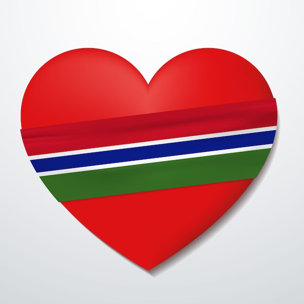 Cuore con bandiera del gambia