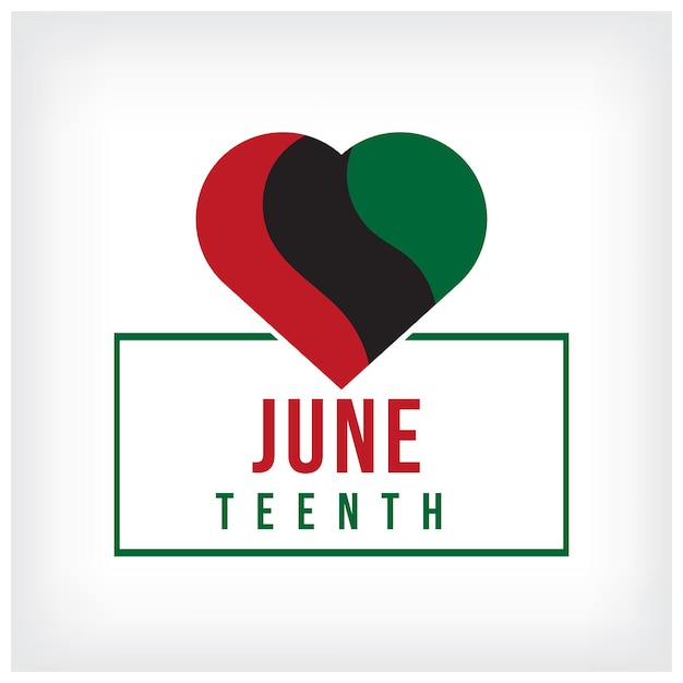 Vector a heart with the juneteenth freedom day