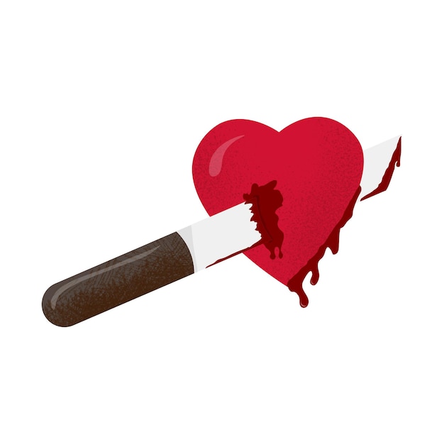 Heart with knife