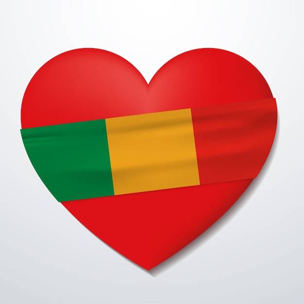 Heart with Mali flag