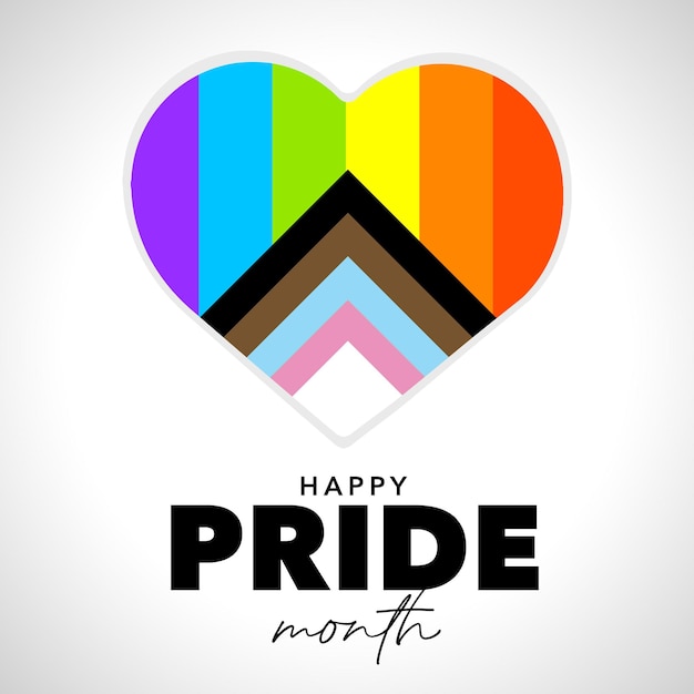 Heart with pride flag colors LGBTQ flag