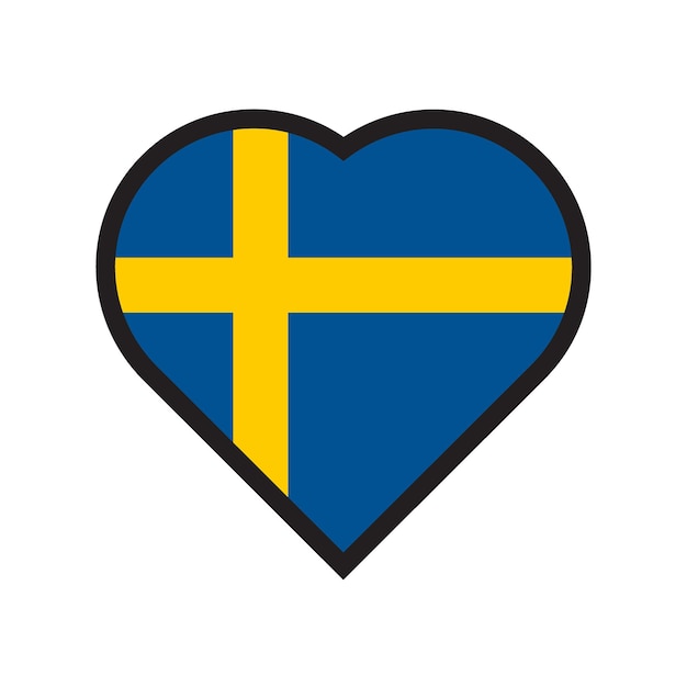 Vector a heart with the swedish flag