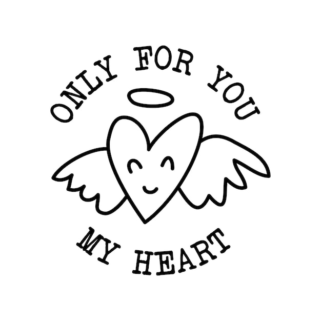 Сердце с иконой крыльев