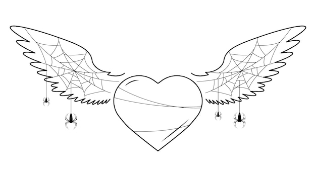 A heart with wings that says'angel wings'on it