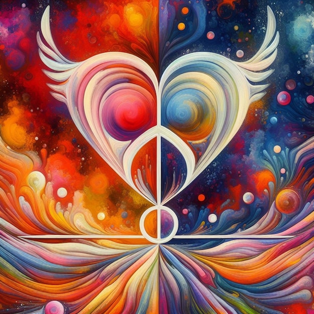 a heart with wings that says peace and the word peace