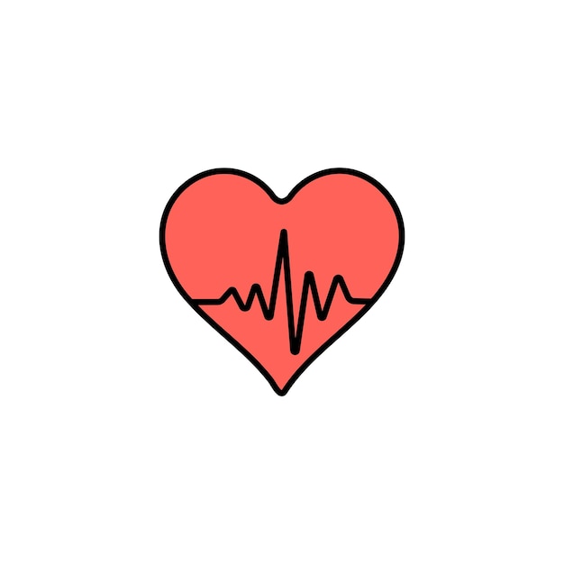 Heartbeat colored vector icon on white background