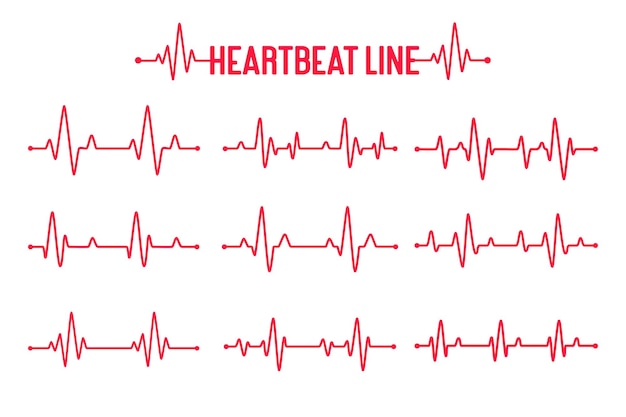 Vector heartbeat graph vector set concept of helping patients and exercising for health.