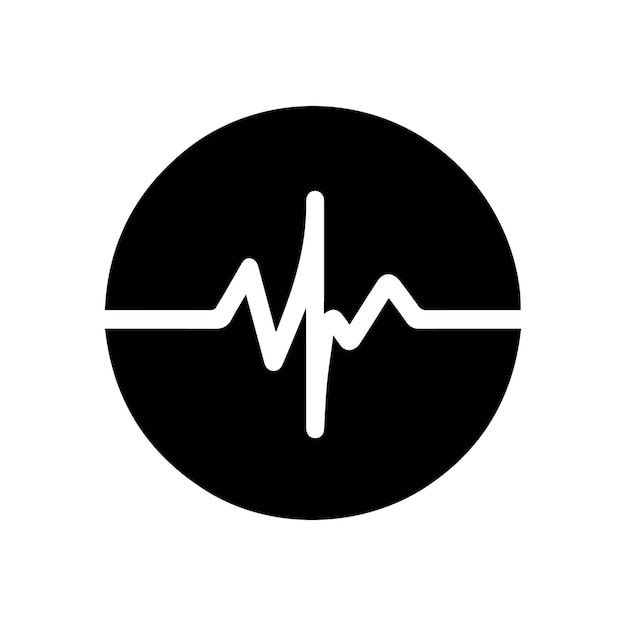 Heartbeat icon Black heart rate symbol isolated Medikal EKG symbol