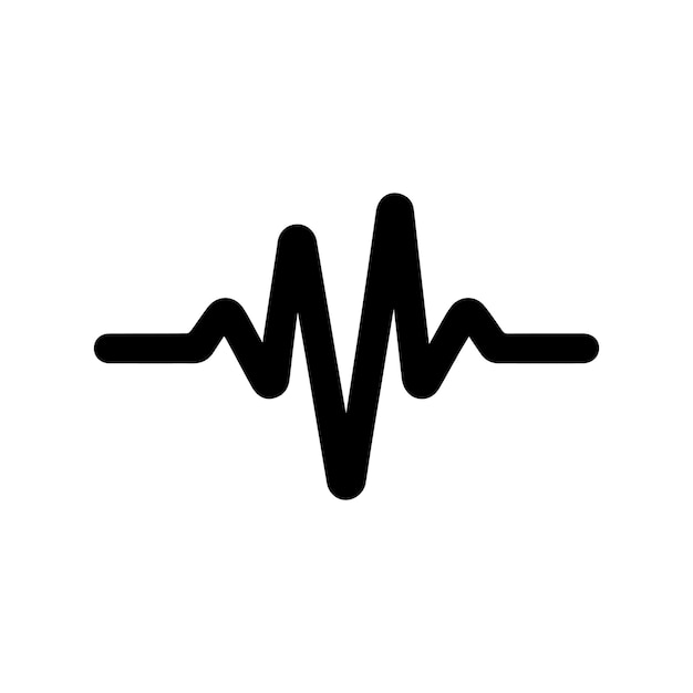 Heartbeat icon black heart rate symbol isolated medikal ekg symbol