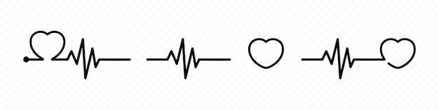 Heartbeat icon. Cardiogram. Cardio diagnosis. Vector line icon for Business and Advertising.