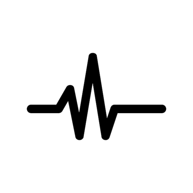 Vector heartbeat icon on the white background