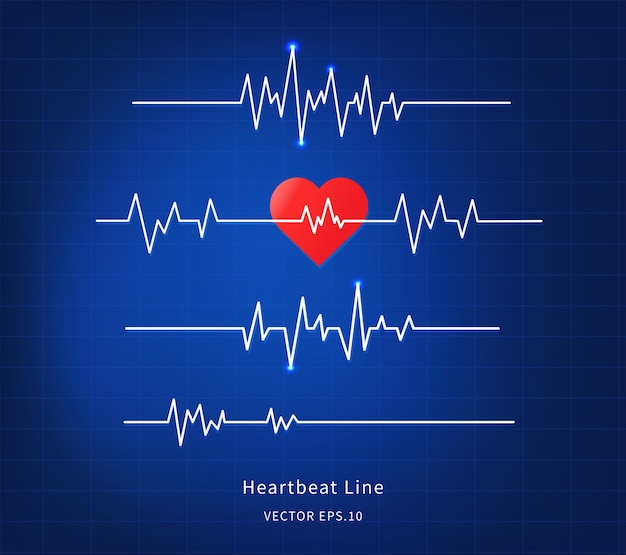 Vettore icona della linea di battito cardiaco