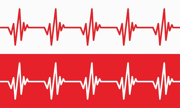 건강 및 의료 분석 벡터 일러스트 레이 션에 대한 심장 박동 라인 그림, 펄스 추적, Ecg 또는 Ekg 심장 그래프 기호