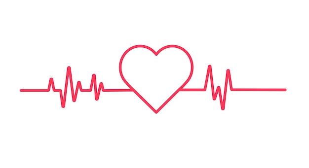 Вектор Линия сердцебиения изолирована на белом фоне икона сердца иллюстрация вектора