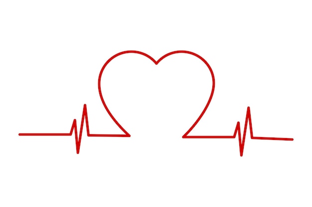 Heartbeat line vector heart beat icon