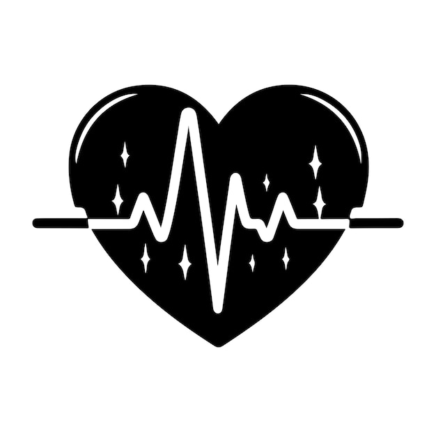 Heartbeat linear icon heart pulse signal symbol