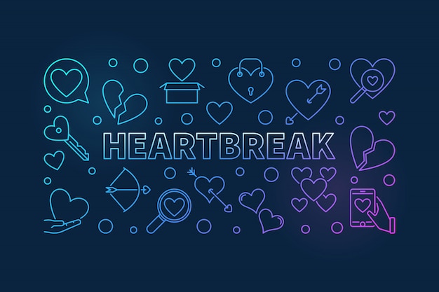 Vector heartbreak banner