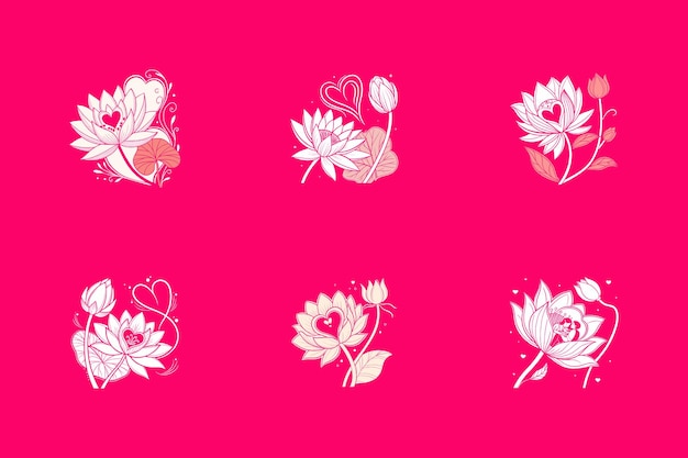heartfelt bloom a lotus and heart valentines design on red