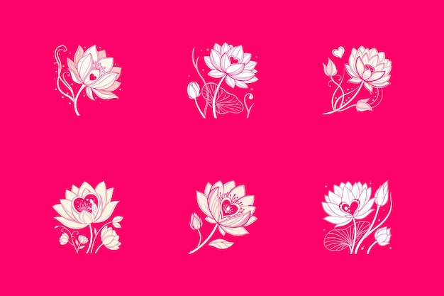 heartfelt bloom a lotus and heart valentines design on red