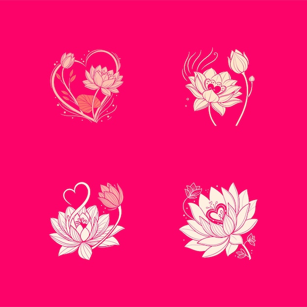 heartfelt bloom a lotus and heart valentines design on red