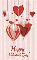 Vector hearts aflutter happy valentines day love note