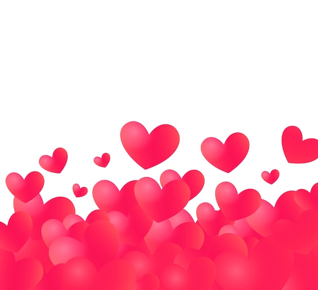 Hearts backdrop with white copy space at top