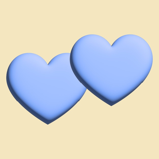 Hearts blue and blue 3d