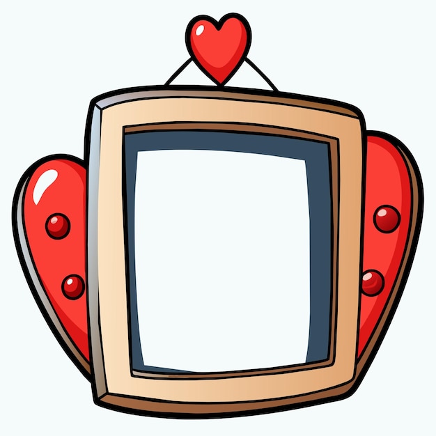Hearts border and frame hand drawn cartoon character sticker icon concept isolated illustration