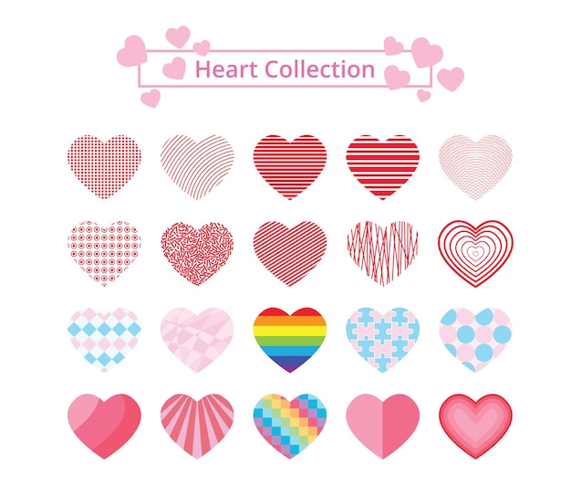 Vector hearts collection