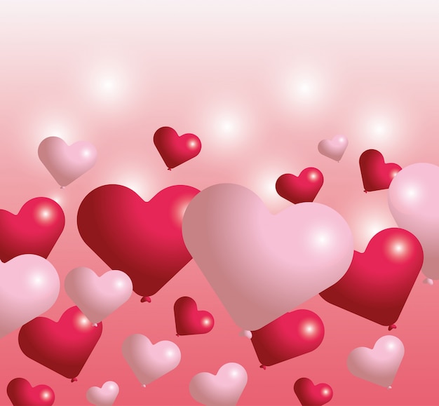 Hearts decoration to valentine day background