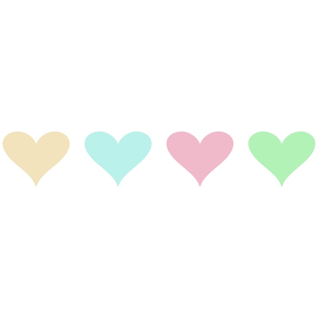 Hearts in different colors Decorative element for Valentine's Day Vector illustration