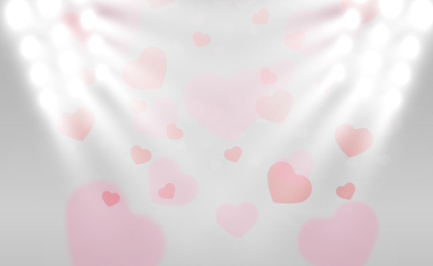 Premium Vector | Hearts falling on background