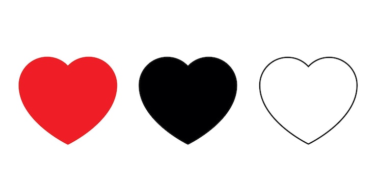 Vector hearts flat icons vector illustration