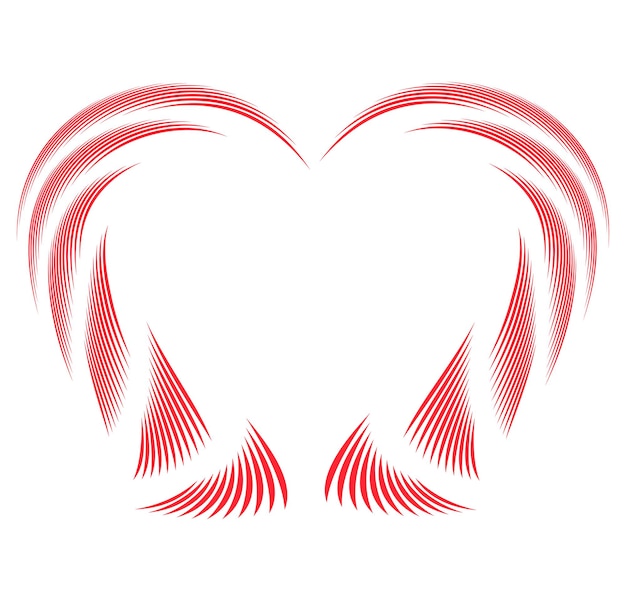 심장 기하학적 선형 로고 터 아이콘 또는 로고 타입 그래픽 디자인 현대 스타일 요소 사랑 돌봄 터 일러스트레이션 EPS 10 자선 기하학 기호