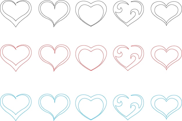 Hearts icon vector bundle collection Love symbol vector Heart vector icon Valentines Day sign l