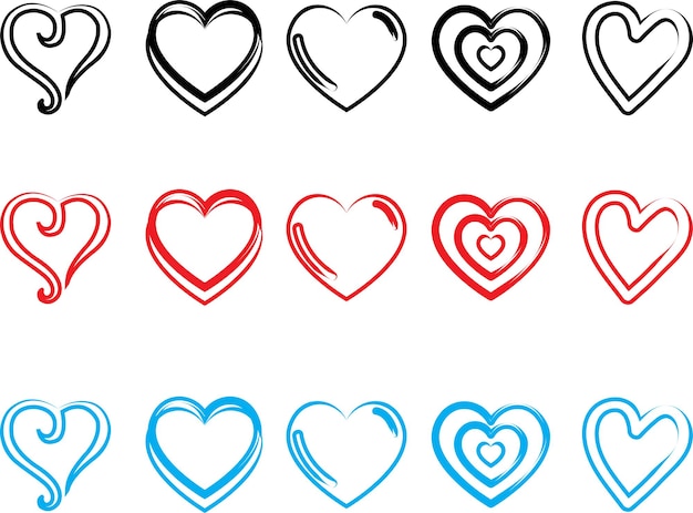 Hearts icon vector bundle collection Love symbol vector Heart vector icon Valentines Day sign l