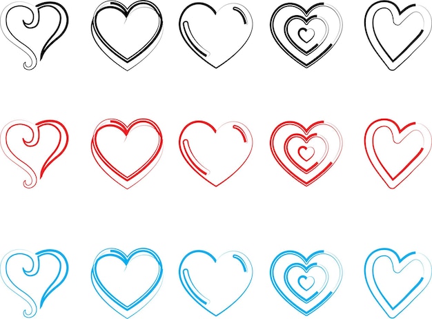 Hearts icon vector bundle collection Love symbol vector Heart vector icon Valentines Day sign l