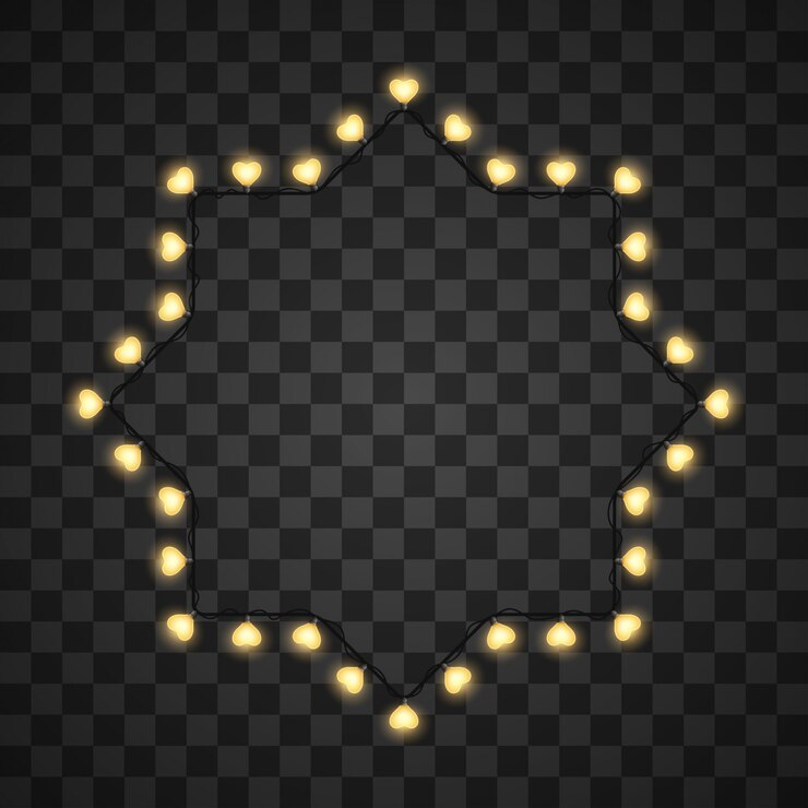 Vector hearts light bulbs isolated on transparent  