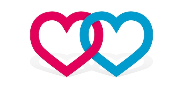 Vector hearts linked vector love symbool valentijnsdag illustratie