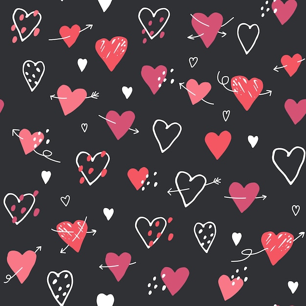 Hearts love vector seamless pattern