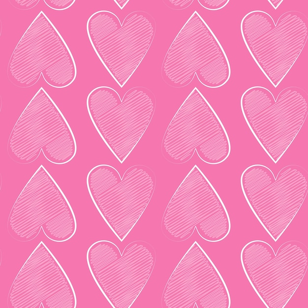 Hearts on Pink Background Seamless Pattern