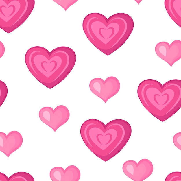 Hearts. Pink seamless pattern for Valentine's day. Vector illustration