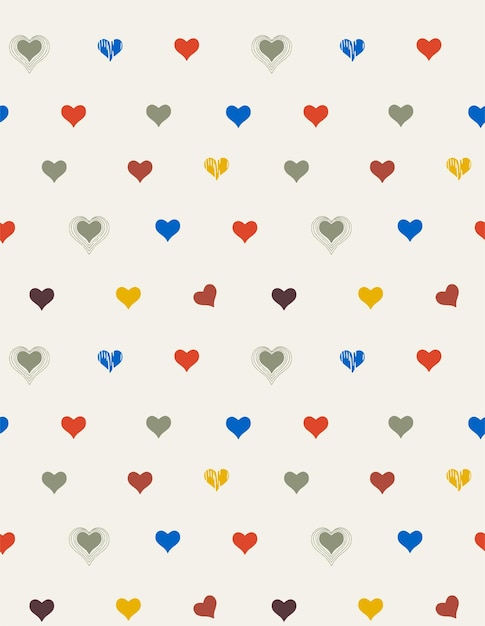 Vector hearts repeat pattern design vector art